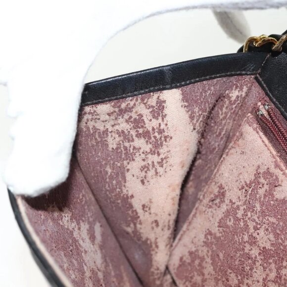 CHANEL Matelasse Chain Shoulder Bag Lamb Skin Black Gold CC Auth fm4823 - Picture 11 of 16